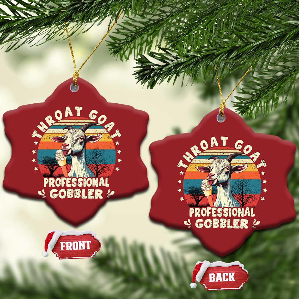Throat Goat Christmas Ornament Funny Dirty Humor Embarrassment Vintage TS10 Snow Flake Red Print Your Wear