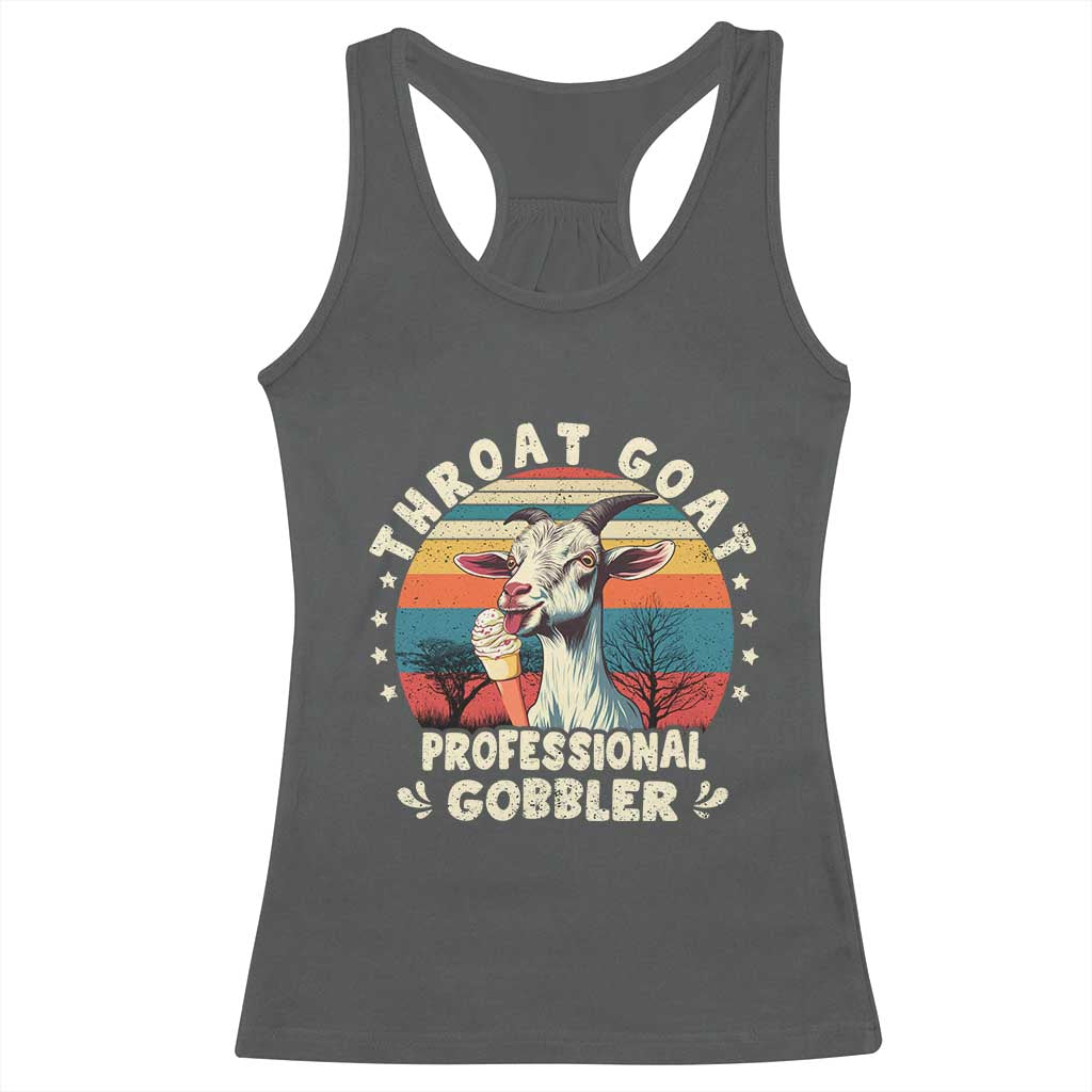 Throat Goat Racerback Tank Top Funny Dirty Humor Embarrassment Vintage TS10 Dark Heather Print Your Wear