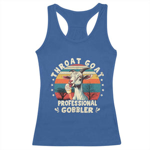 Throat Goat Racerback Tank Top Funny Dirty Humor Embarrassment Vintage TS10 Royal Blue Print Your Wear