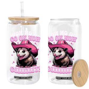 Cowboy Opossum Go On Now Git Glass Can Funny Possum Pink Cowgirl Hat Western Wild West TS10 Print Your Wear