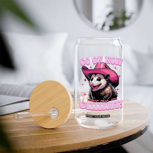 Cowboy Opossum Go On Now Git Glass Can Funny Possum Pink Cowgirl Hat Western Wild West TS10 Print Your Wear