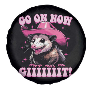 Cowboy Opossum Go On Now Git Spare Tire Cover Funny Possum Pink Cowgirl Hat Western Wild West TS10 Print Your Wear