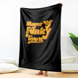 Retro Mayor of Funky Town Throw Blanket Funny Vintage 70s Disco Party TS10 Print Your Wear