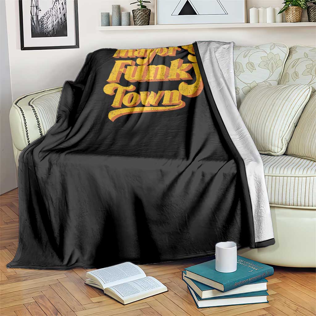 Retro Mayor of Funky Town Throw Blanket Funny Vintage 70s Disco Party TS10 Print Your Wear