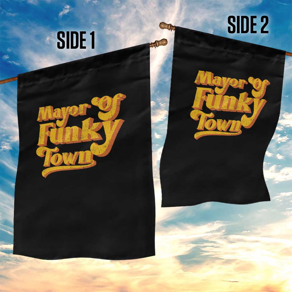 Retro Mayor of Funky Town Garden Flag Funny Vintage 70s Disco Party TS10 Print Your Wear