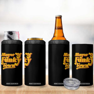 Retro Mayor of Funky Town 4 in 1 Can Cooler Tumbler Funny Vintage 70s Disco Party TS10 Print Your Wear