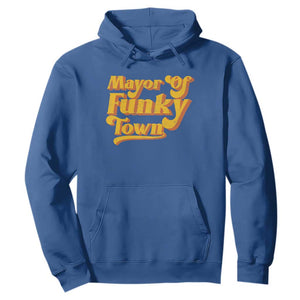 Retro Mayor of Funky Town Hoodie Funny Vintage 70s Disco Party TS10 Royal Blue Print Your Wear