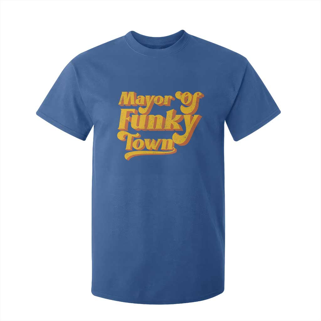 Retro Mayor of Funky Town T Shirt For Kid Funny Vintage 70s Disco Party TS10 Royal Blue Print Your Wear
