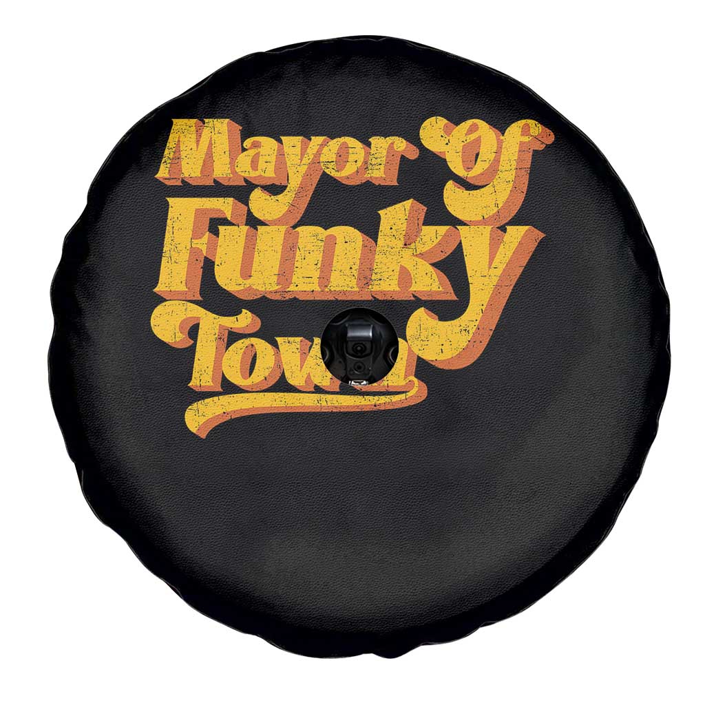 Retro Mayor of Funky Town Spare Tire Cover Funny Vintage 70s Disco Party TS10 Print Your Wear