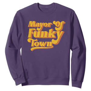 Retro Mayor of Funky Town Sweatshirt Funny Vintage 70s Disco Party TS10 Purple Print Your Wear