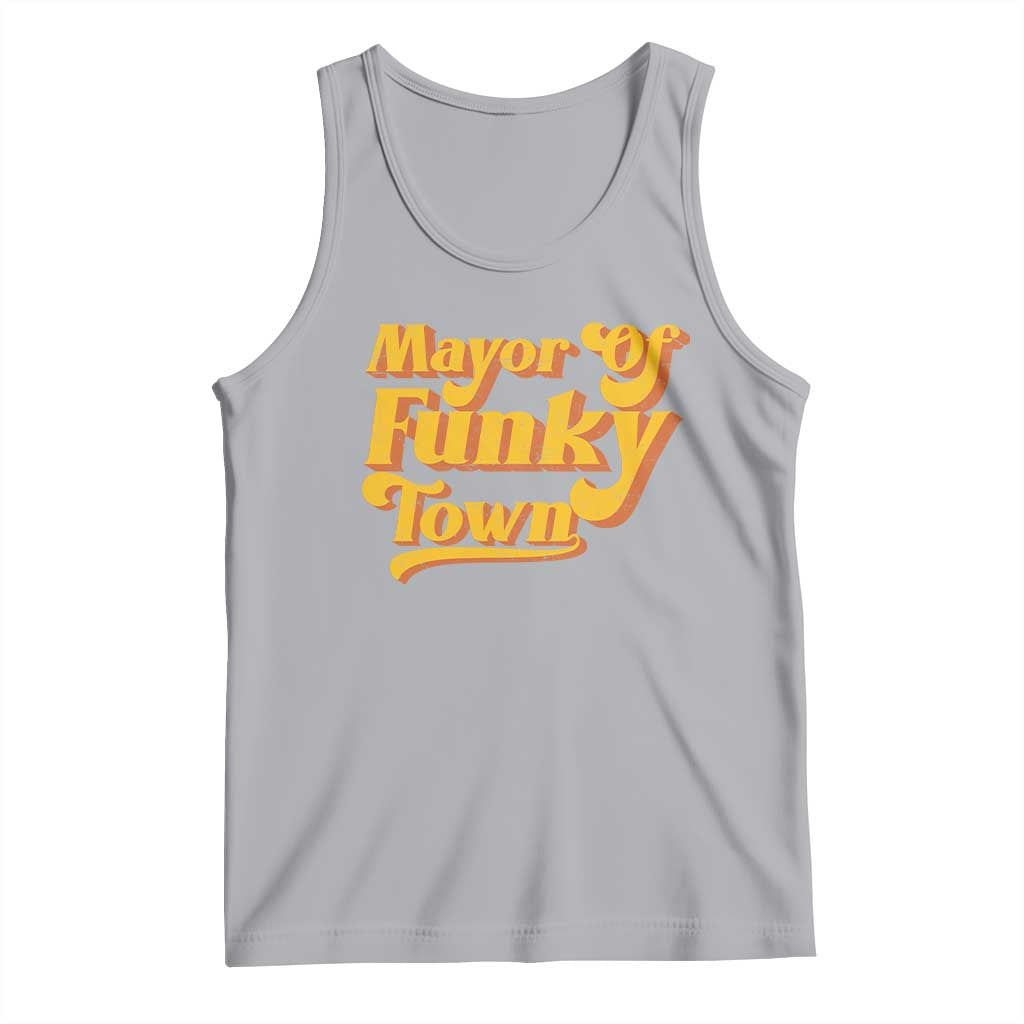 Retro Mayor of Funky Town Tank Top Funny Vintage 70s Disco Party TS10 Athletic Heather Print Your Wear