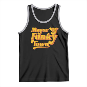 Retro Mayor of Funky Town Tank Top Funny Vintage 70s Disco Party TS10 Black Athletic Heather Print Your Wear
