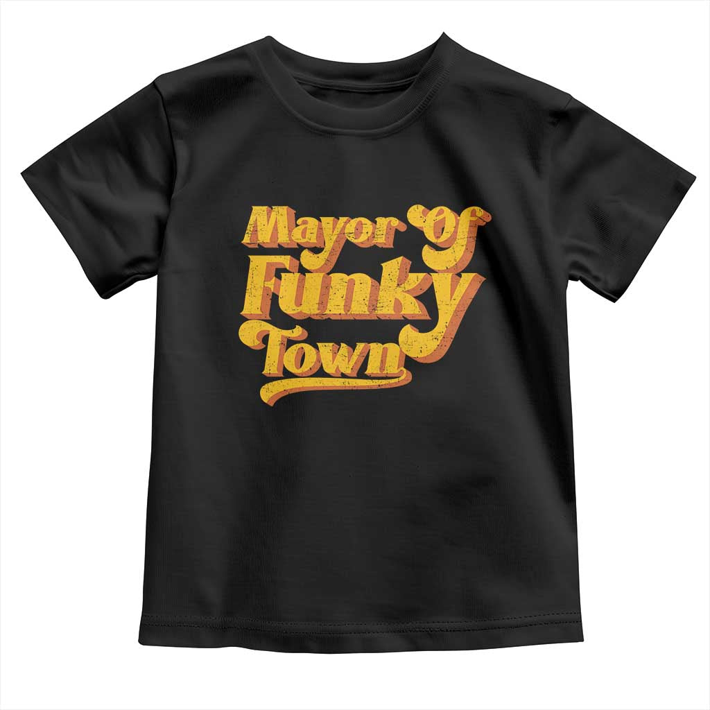 Retro Mayor of Funky Town Toddler T Shirt Funny Vintage 70s Disco Party TS10 Black Print Your Wear