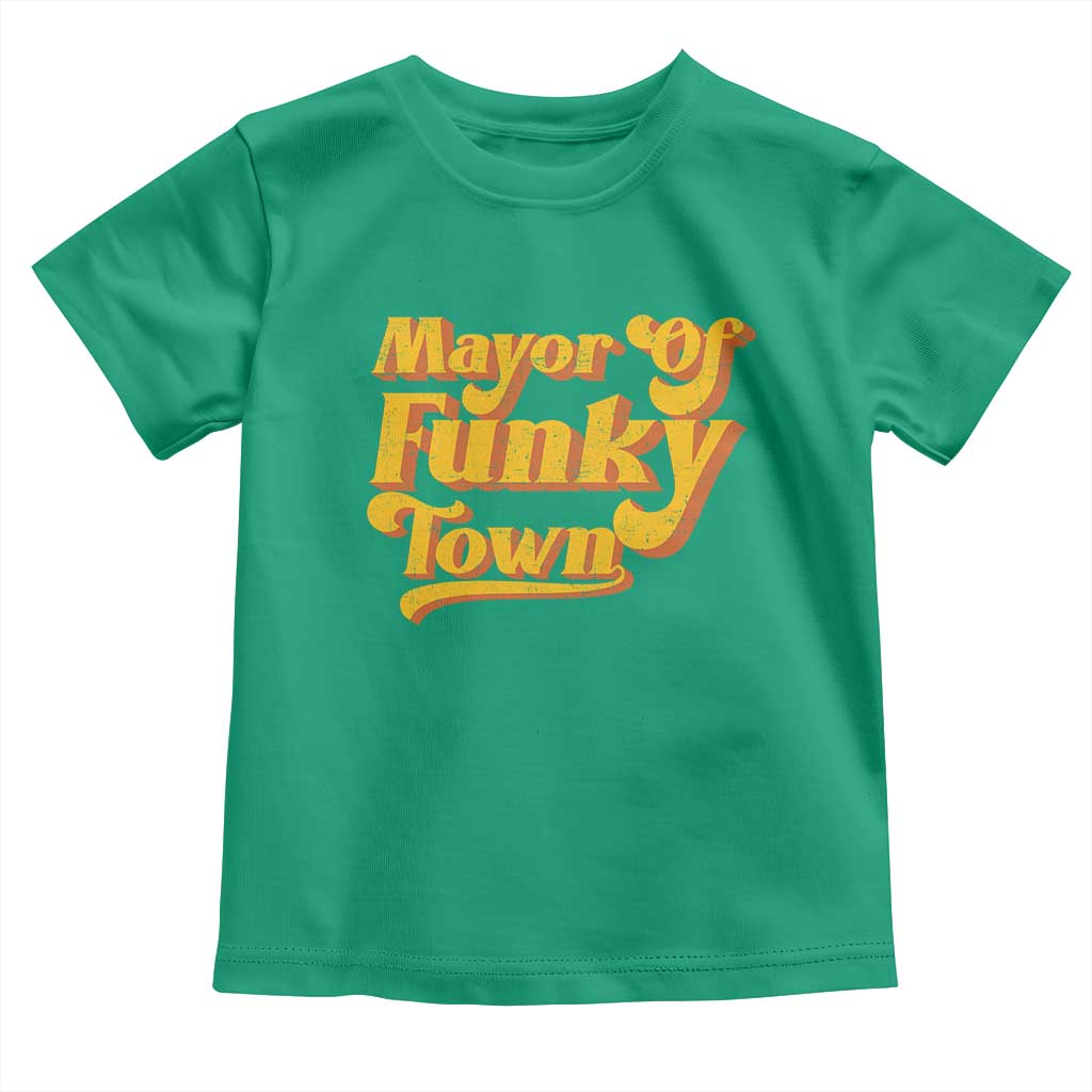 Retro Mayor of Funky Town Toddler T Shirt Funny Vintage 70s Disco Party TS10 Irish Green Print Your Wear