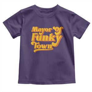 Retro Mayor of Funky Town Toddler T Shirt Funny Vintage 70s Disco Party TS10 Purple Print Your Wear