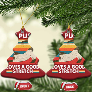 My Pussy Loves A Good Stretch Christmas Ornament Funny Humor Saying Cat Vintage TS10 Christmas Tree Red Print Your Wear