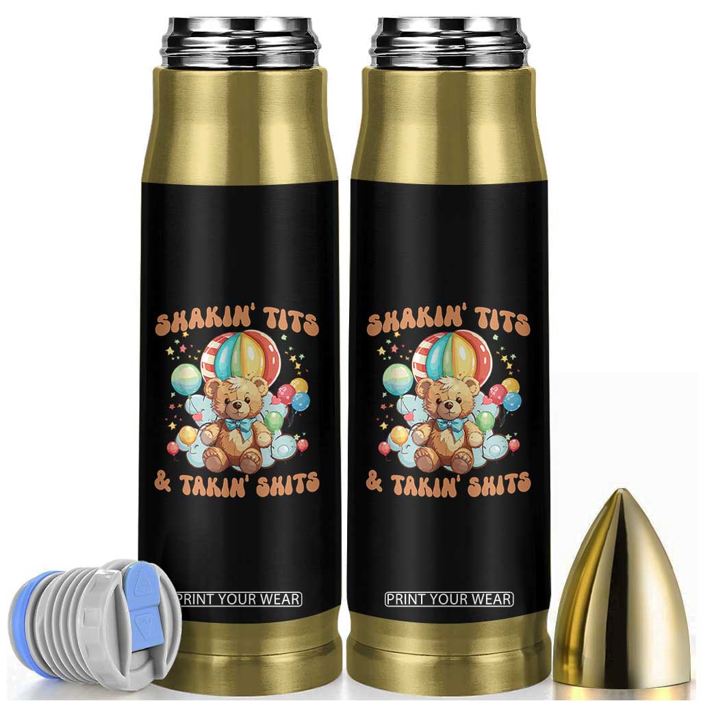 Shakin' Tits and Takin' Shits Bullet Tumbler Naughty Funny Inappropriate TS10 Black Print Your Wear