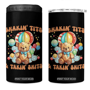 Shakin' Tits and Takin' Shits 4 in 1 Can Cooler Tumbler Naughty Funny Inappropriate TS10 One Size: 16 oz Black Print Your Wear