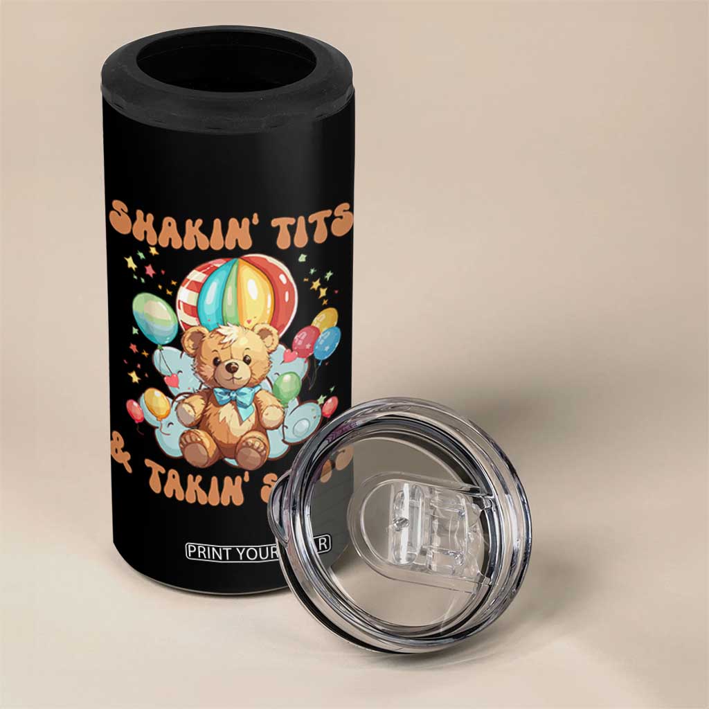 Shakin' Tits and Takin' Shits 4 in 1 Can Cooler Tumbler Naughty Funny Inappropriate TS10 Print Your Wear