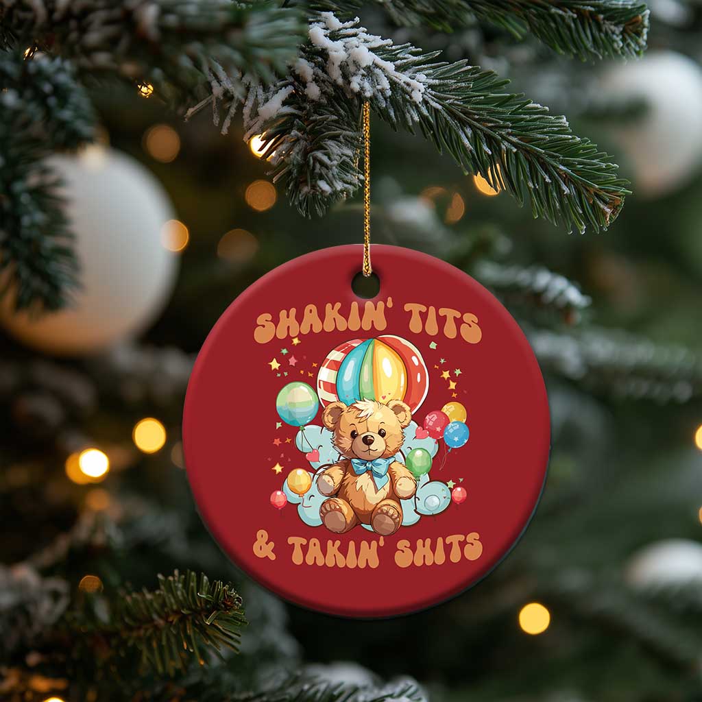 Shakin' Tits and Takin' Shits Christmas Ornament Naughty Funny Inappropriate TS10 Print Your Wear