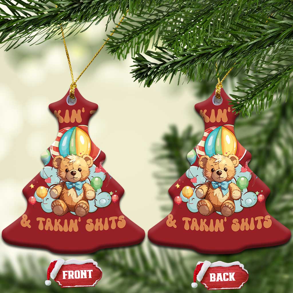 Shakin' Tits and Takin' Shits Christmas Ornament Naughty Funny Inappropriate TS10 Christmas Tree Red Print Your Wear