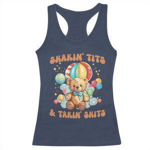 Shakin' Tits and Takin' Shits Racerback Tank Top Naughty Funny Inappropriate TS10 Navy Print Your Wear