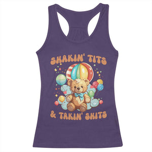 Shakin' Tits and Takin' Shits Racerback Tank Top Naughty Funny Inappropriate TS10 Purple Print Your Wear