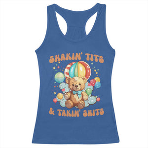 Shakin' Tits and Takin' Shits Racerback Tank Top Naughty Funny Inappropriate TS10 Royal Blue Print Your Wear