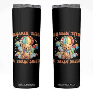 Shakin' Tits and Takin' Shits Skinny Tumbler Naughty Funny Inappropriate TS10 Black Print Your Wear