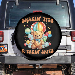 Shakin' Tits and Takin' Shits Spare Tire Cover Naughty Funny Inappropriate TS10 No hole Black Print Your Wear