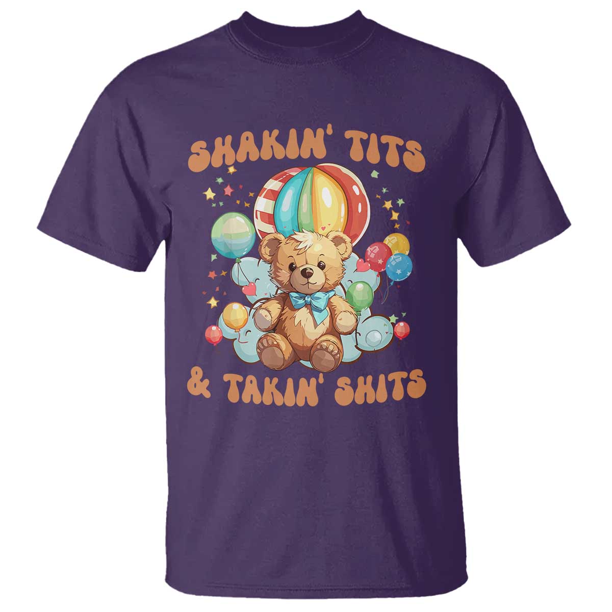 Shakin' Tits and Takin' Shits T Shirt Naughty Funny Inappropriate TS10 Purple Print Your Wear