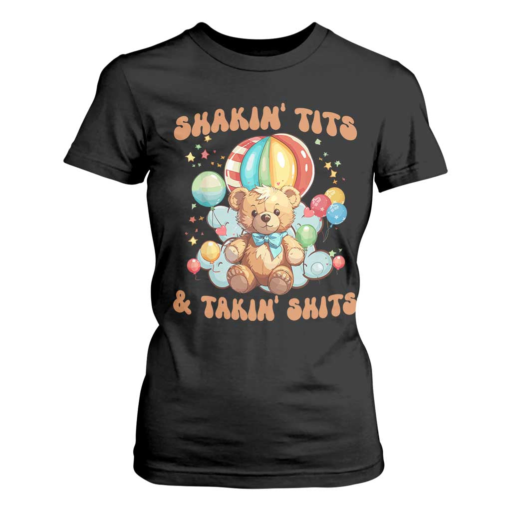 Shakin' Tits and Takin' Shits T Shirt For Women Naughty Funny Inappropriate TS10 Black Print Your Wear