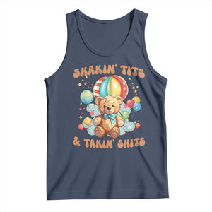 Shakin' Tits and Takin' Shits Tank Top Naughty Funny Inappropriate TS10 Navy Print Your Wear