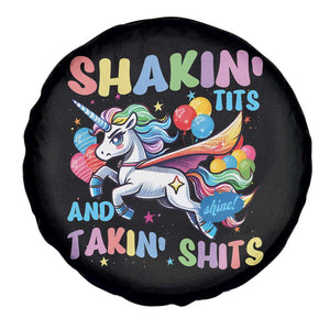Shakin' Tits and Takin' Shits Spare Tire Cover Naughty Funny Unhinged Unicorn TS10 Print Your Wear