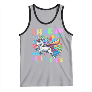 Shakin' Tits and Takin' Shits Tank Top Naughty Funny Unhinged Unicorn TS10 Athletic Heather Black Print Your Wear