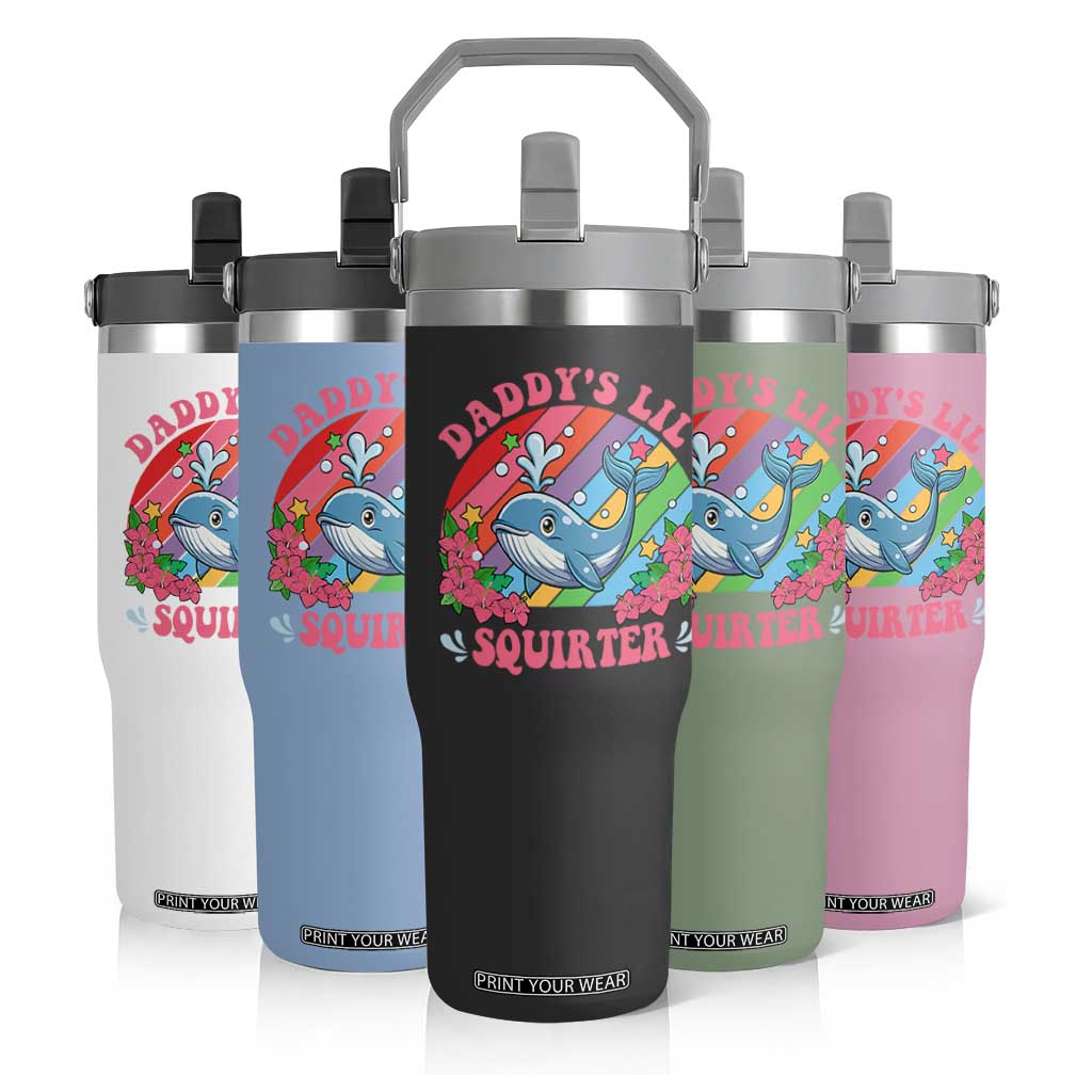 Funny Daddy's Lil Squirter Inappropriate Embarrassing Flip Straw Tumbler TS10 Print Your Wear