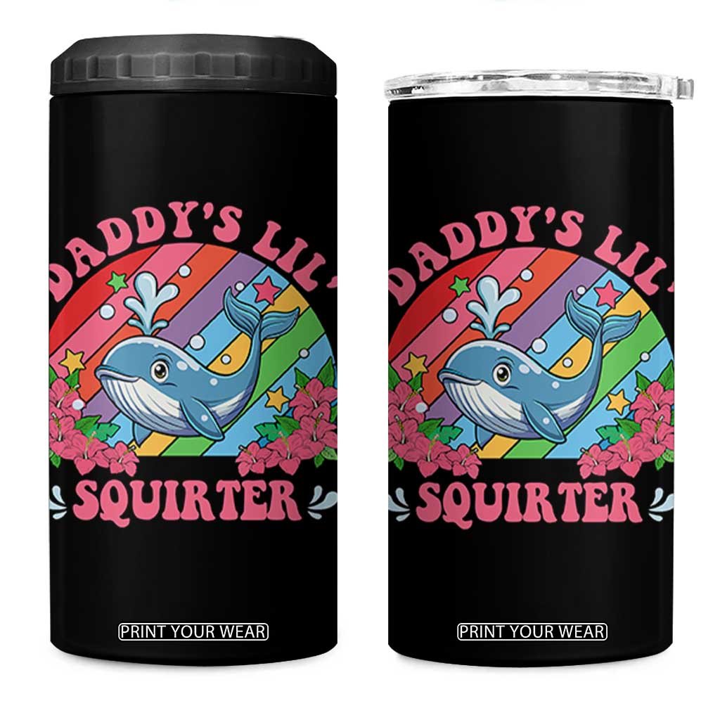 Funny Daddy's Lil Squirter Inappropriate Embarrassing 4 in 1 Can Cooler Tumbler TS10 One Size: 16 oz Black Print Your Wear