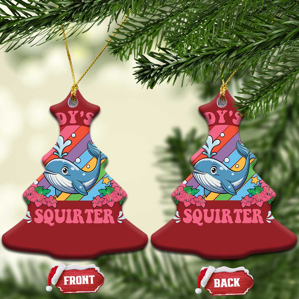 Funny Daddy's Lil Squirter Inappropriate Embarrassing Christmas Ornament TS10 Christmas Tree Red Print Your Wear