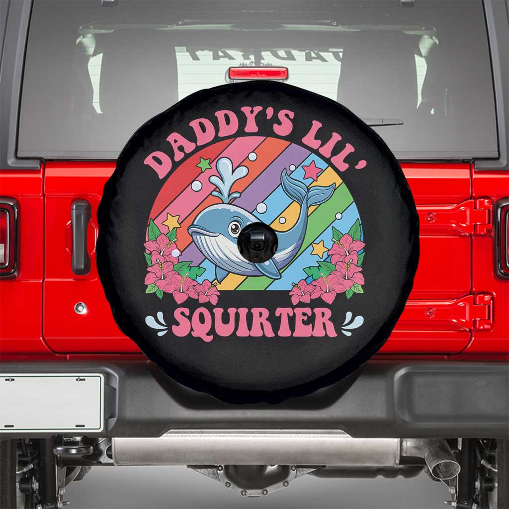 Funny Daddy's Lil Squirter Inappropriate Embarrassing Spare Tire Cover TS10 Black Print Your Wear