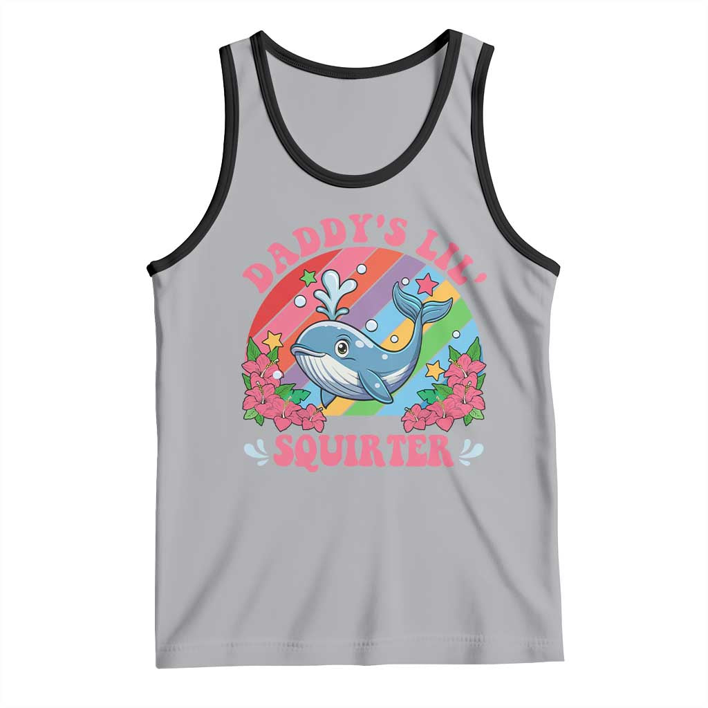 Funny Daddy's Lil Squirter Inappropriate Embarrassing Tank Top TS10 Athletic Heather Black Print Your Wear