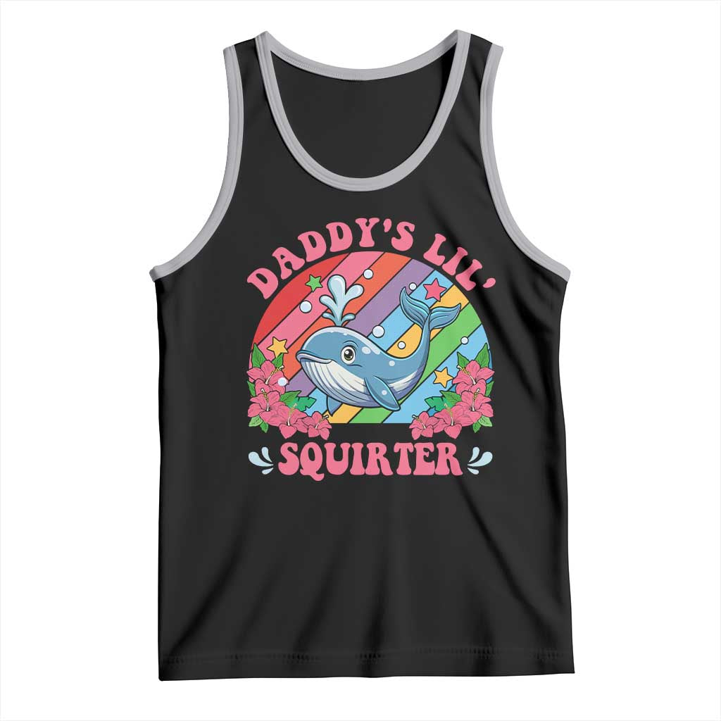 Funny Daddy's Lil Squirter Inappropriate Embarrassing Tank Top TS10 Black Athletic Heather Print Your Wear