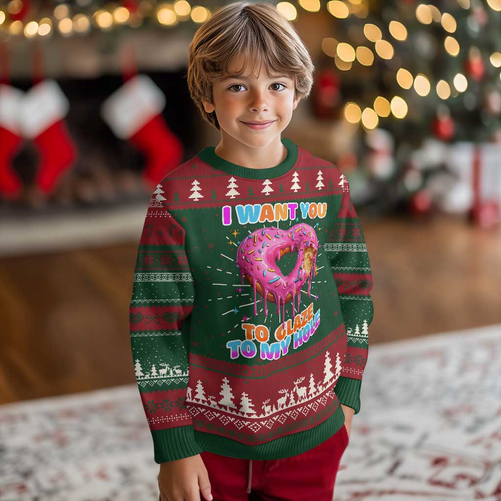 Funny Offensive Embarrassing Knit Sweatshirt I Want You to Glaze My Hole Adult Humor Donut TS10 Christmas Print Your Wear