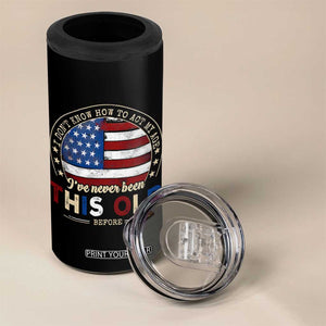 Dont Know How To Act My Age 4 in 1 Can Cooler Tumbler Vintage Funny Old Man Saying American Flag TS10 Print Your Wear