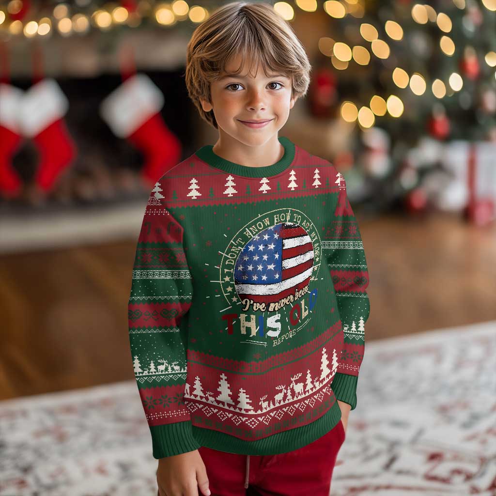 Dont Know How To Act My Age Knit Sweatshirt Vintage Funny Old Man Saying American Flag TS10 Christmas Print Your Wear
