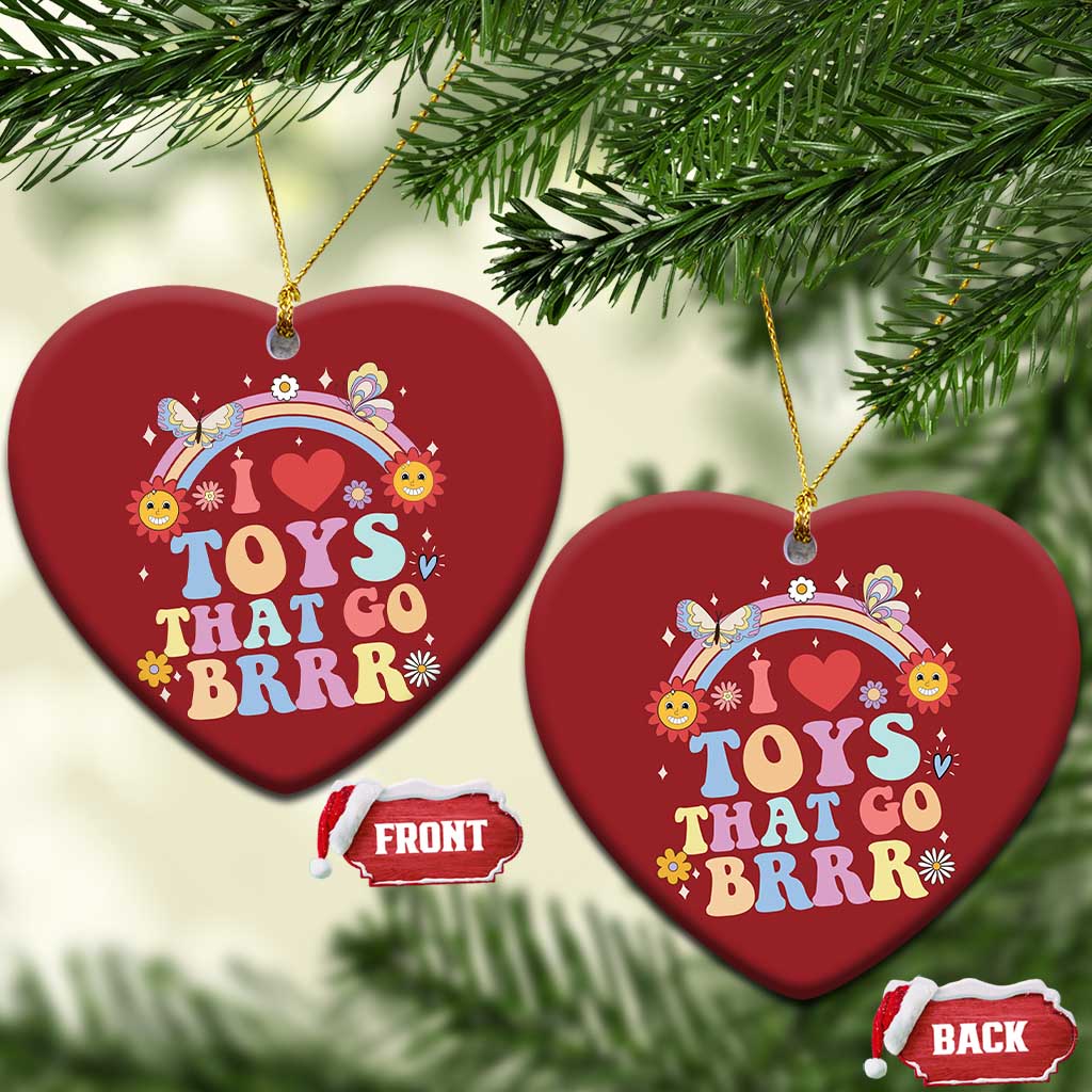 Funny Embarrassing Christmas Ornament I Love Toys That Go Brrr Adult Humor TS10 Heart Red Print Your Wear