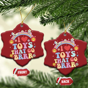 Funny Embarrassing Christmas Ornament I Love Toys That Go Brrr Adult Humor TS10 Snow Flake Red Print Your Wear