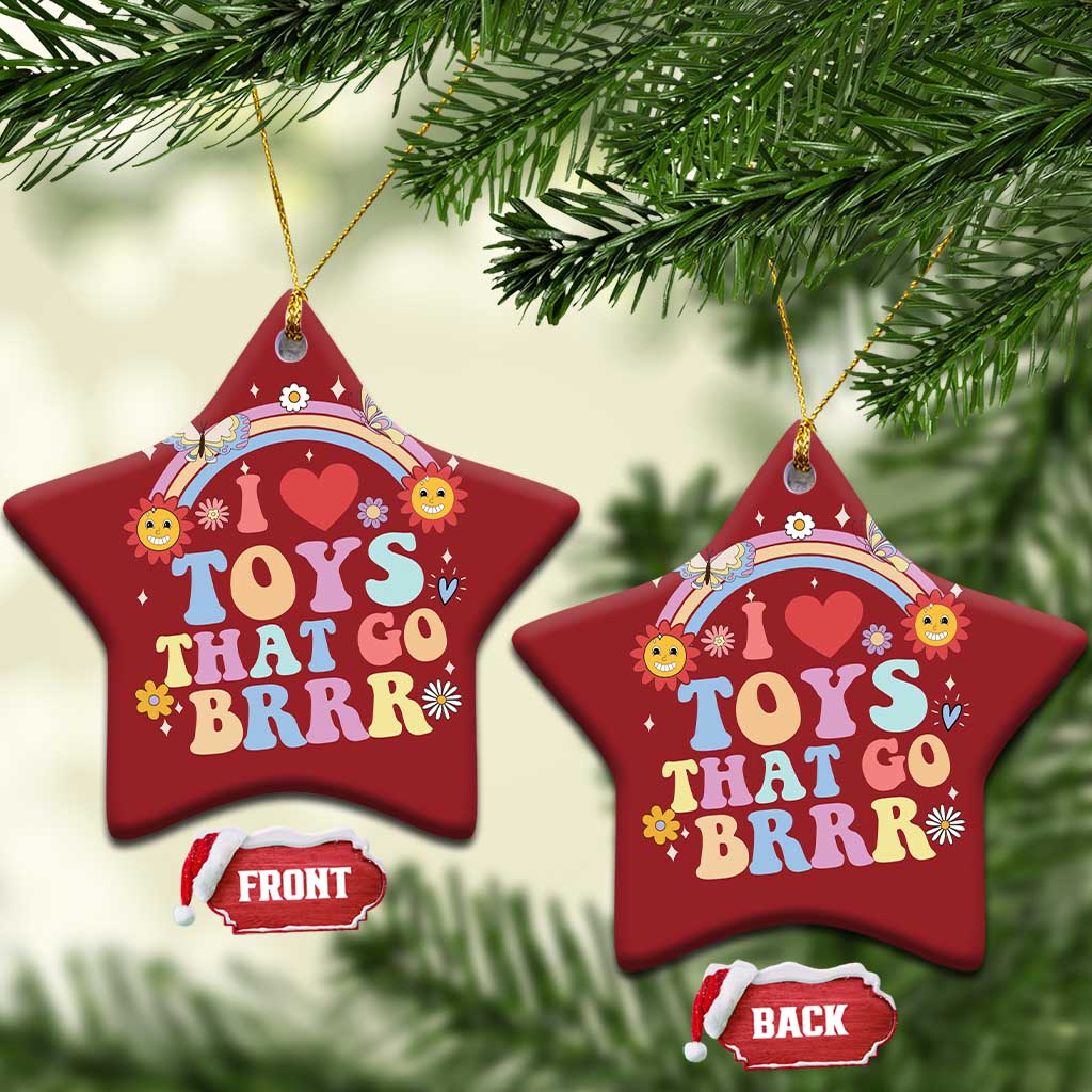 Funny Embarrassing Christmas Ornament I Love Toys That Go Brrr Adult Humor TS10 Star Red Print Your Wear