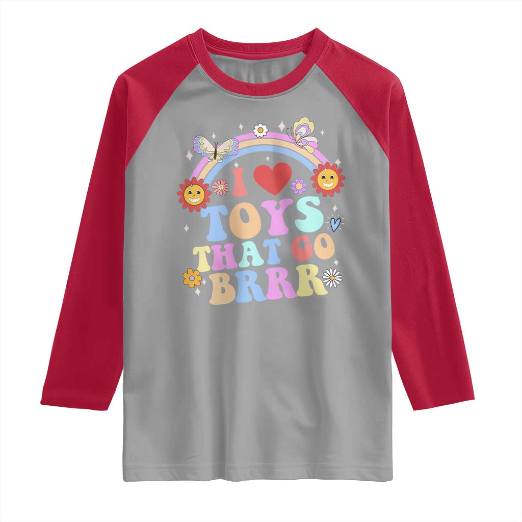 Funny Embarrassing Raglan Shirt I Love Toys That Go Brrr Adult Humor TS10 Sport Gray Red Print Your Wear
