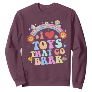 Funny Embarrassing Sweatshirt I Love Toys That Go Brrr Adult Humor TS10 Maroon Print Your Wear