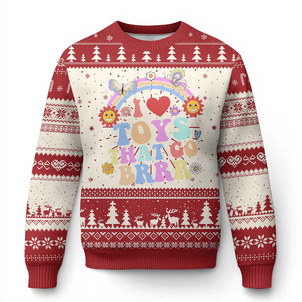 Funny Embarrassing Knit Sweatshirt I Love Toys That Go Brrr Adult Humor TS10 Red Print Your Wear